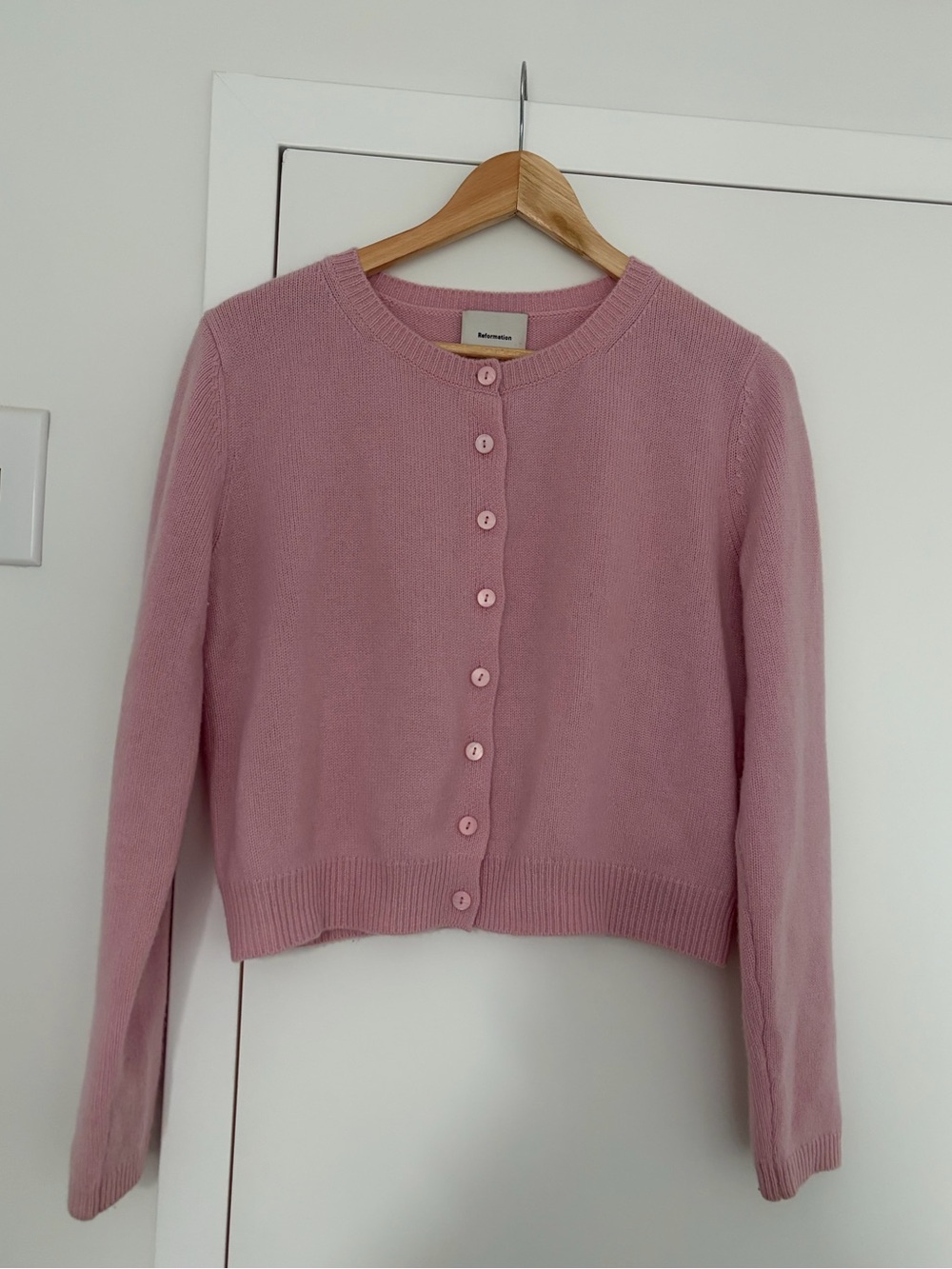 Reformation Clara Cardigan Pink Small